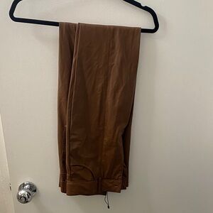 Women’s chestnut faux leather pants